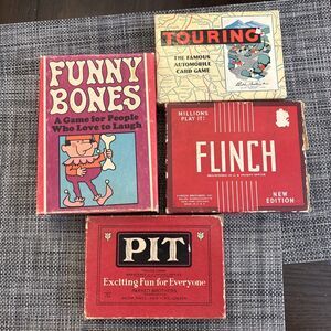 Vintage Card Games 1955 Touring —1951 Flinch - Pit -  Funny Bones -Complete Sets